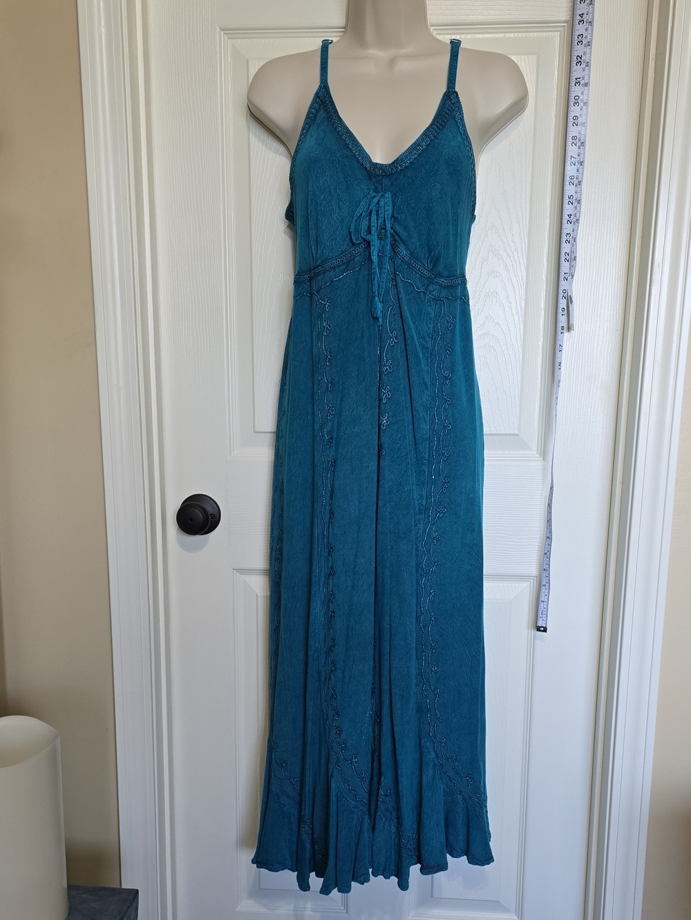Sakkas Teal Blue Maxi Dress with Spaghetti Straps